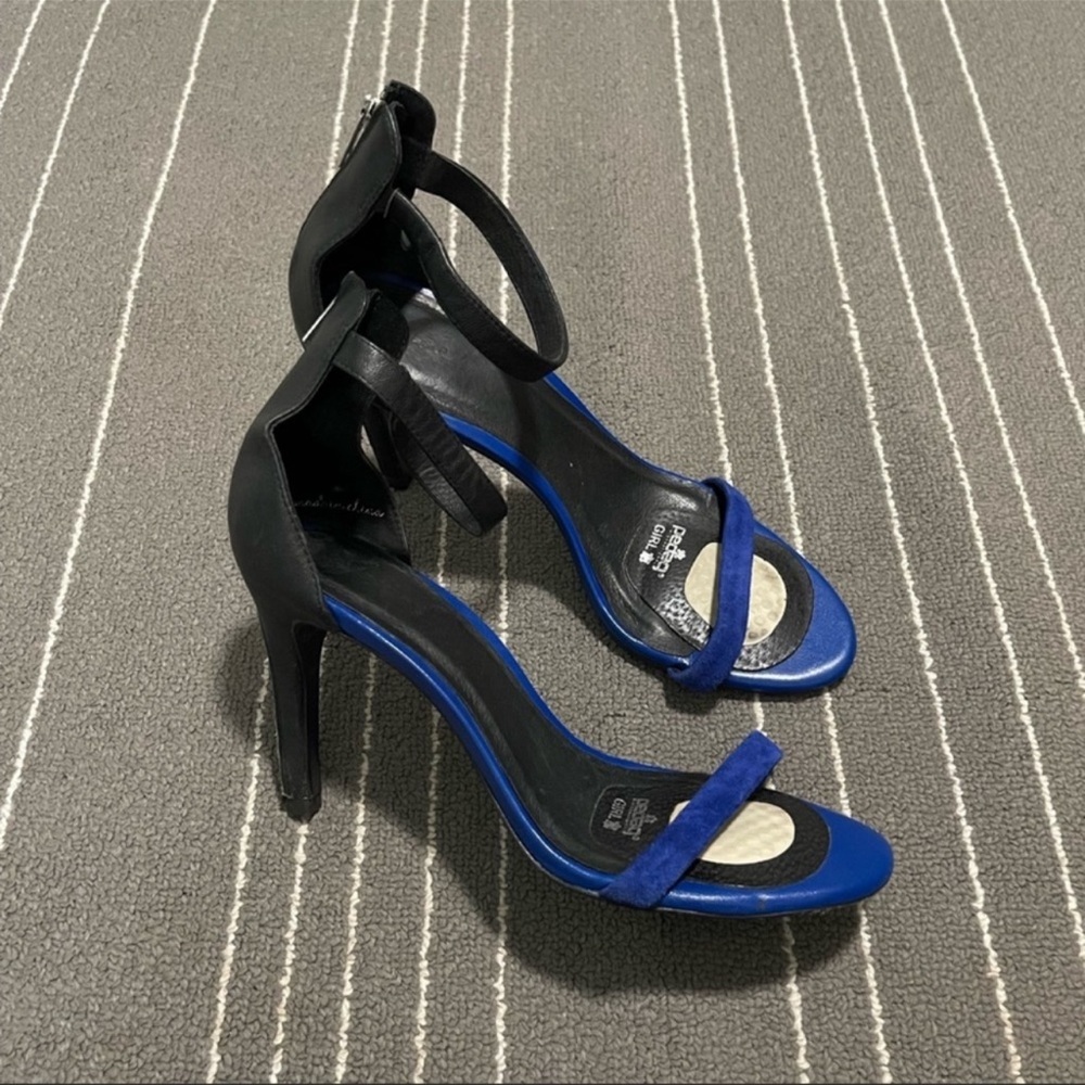 Joie Strappy Suede Zipper Back Abbott Heels
